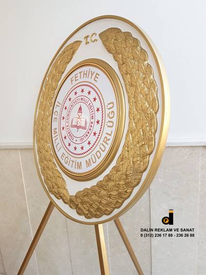 MİLLİ EĞİTİM MÜDÜRLÜĞÜ FİBERGLAS GÖVDELİ METAL AYAKLI TÖREN ÇELENGİ 4